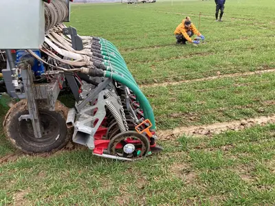 Ausbringung von fl&uuml;ssigen org. D&uuml;ngern im Exaktversuch