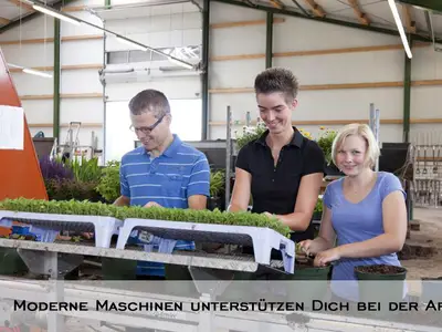 Arbeiten an der Topfmaschine