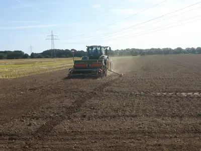 Azubi drillt Zwischenfrucht
