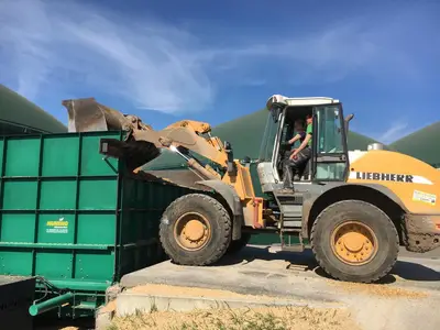 F&uuml;ttern der Biogasanlage