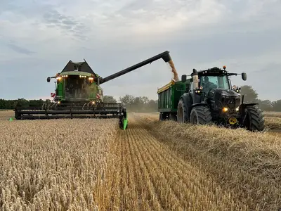 Teamwork in der Getreideernte