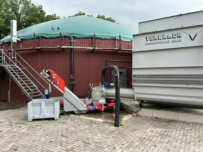 Vogelsang Pre-Mix zur Einbringung der Feststoffe in die Fermenter der Biogasanlage